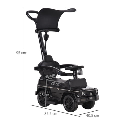 HOMCOM 3 in 1 Kids Children Ride on Push Car Toddler Sliding Car G350 Licensed Walker Foot to Floor Slider Push-Along with Horn Steering Wheel NO POWER Manual, Black 