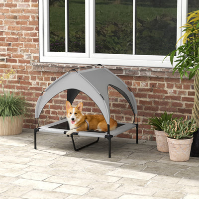 PawHut Cooling Raised Pet Bed w/ Washable Breathable Mesh, for Medium, Large Dogs, 91 x 76 x 89cm - Light Grey 