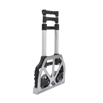 HOMCOM Aluminium Folding Hand Truck Trolley, Heavy Duty Foldable Sack Cart with Adjustable Telescoping Handle, 70KG Load Capacity 