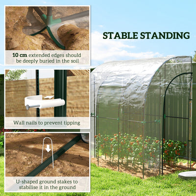 Outsunny 214cm x 118cm Walk-In Lean To Greenhouse, with Accessories 