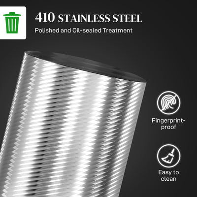 HOMCOM 20L Stainless Steel Compact Home Bin 