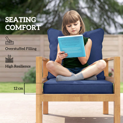 Outsunny Seat and Back Padded Cushion Set, CUSHION ONLY - Dark Blue 