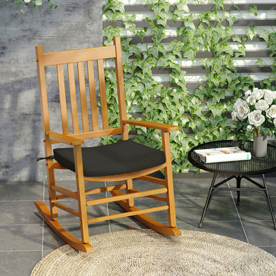 Outsunny Set of 6 Chair Cushion Seat Pads Dining Chair w/ Straps Indoor Outdoor Removable Tie On Garden Patio Black 