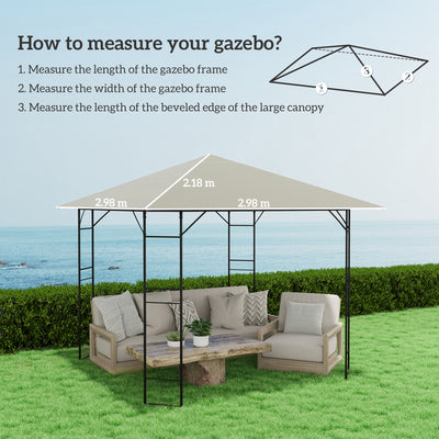 Outsunny 3 x 3(m) Gazebo Canopy Replacement, for 01-0867 - Light Grey 