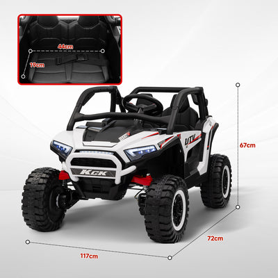 AIYAPLAY 2 Seater 24V 7AH Ride on Truck, Battery Powered Electric Ride On Car w/ Remote, Suspension, 3 Speeds - White 