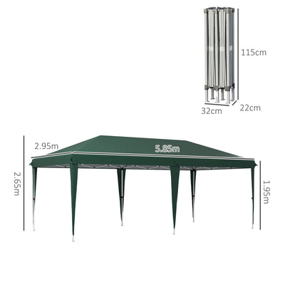 Outsunny 6 x 3 m Pop-Up Steel Frame Gazebo - Green 