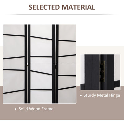 HOMCOM 3 Panel Room Divider, Wooden Folding Privacy Screen, Freestanding Wall Partition Separator for Bedroom, White 