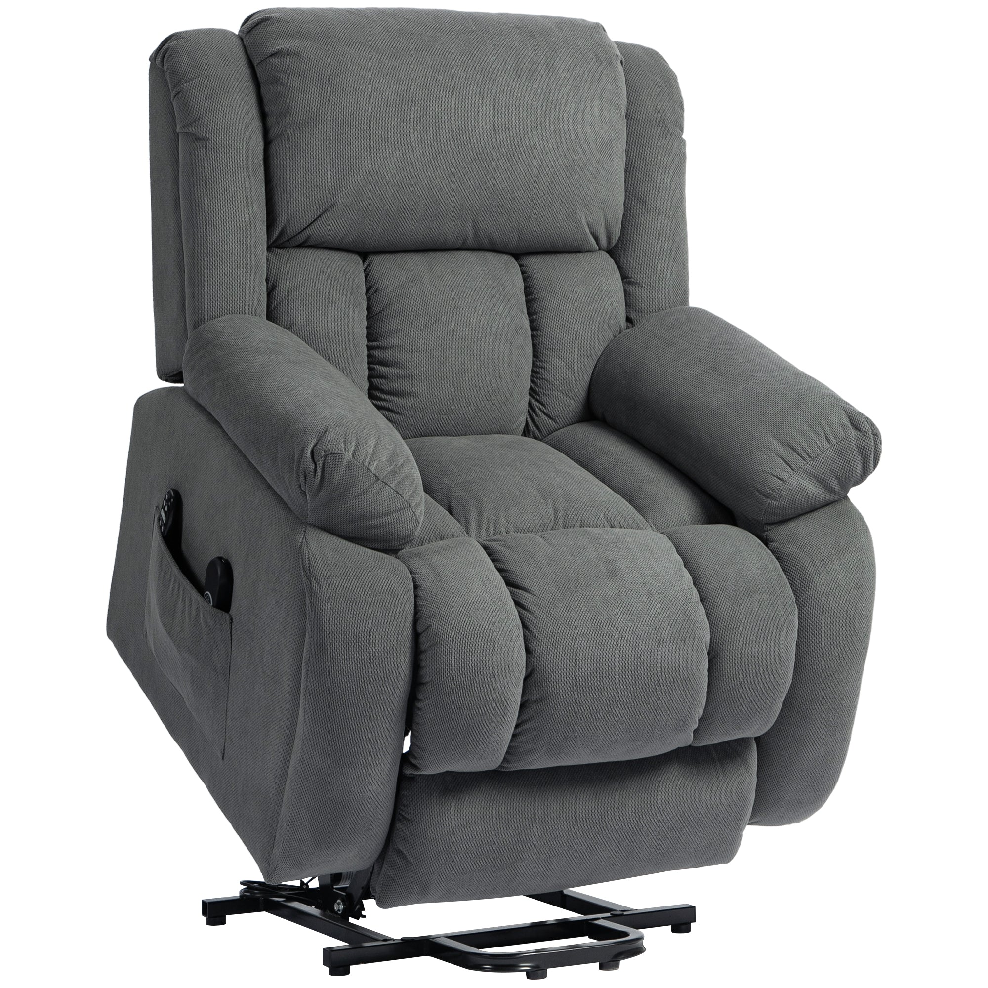 HOMCOM Recliner Armchair Lift Chair, Electric Recliner Chair with Vibration Massage and Heat, Wide Seat, USB Port, Grey 