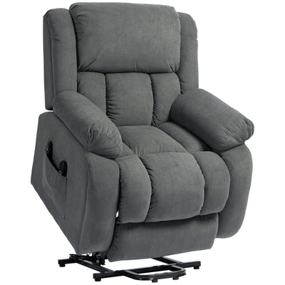 HOMCOM Recliner Armchair Lift Chair, Electric Recliner Chair with Vibration Massage and Heat, Wide Seat, USB Port, Grey 