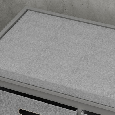 HOMCOM Three-Drawer Shoe Storage Bench, with Padded Top Seat - Grey 