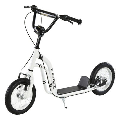HOMCOM Dual Brakes 12" Metal frame Kick Scooter adjustable black 