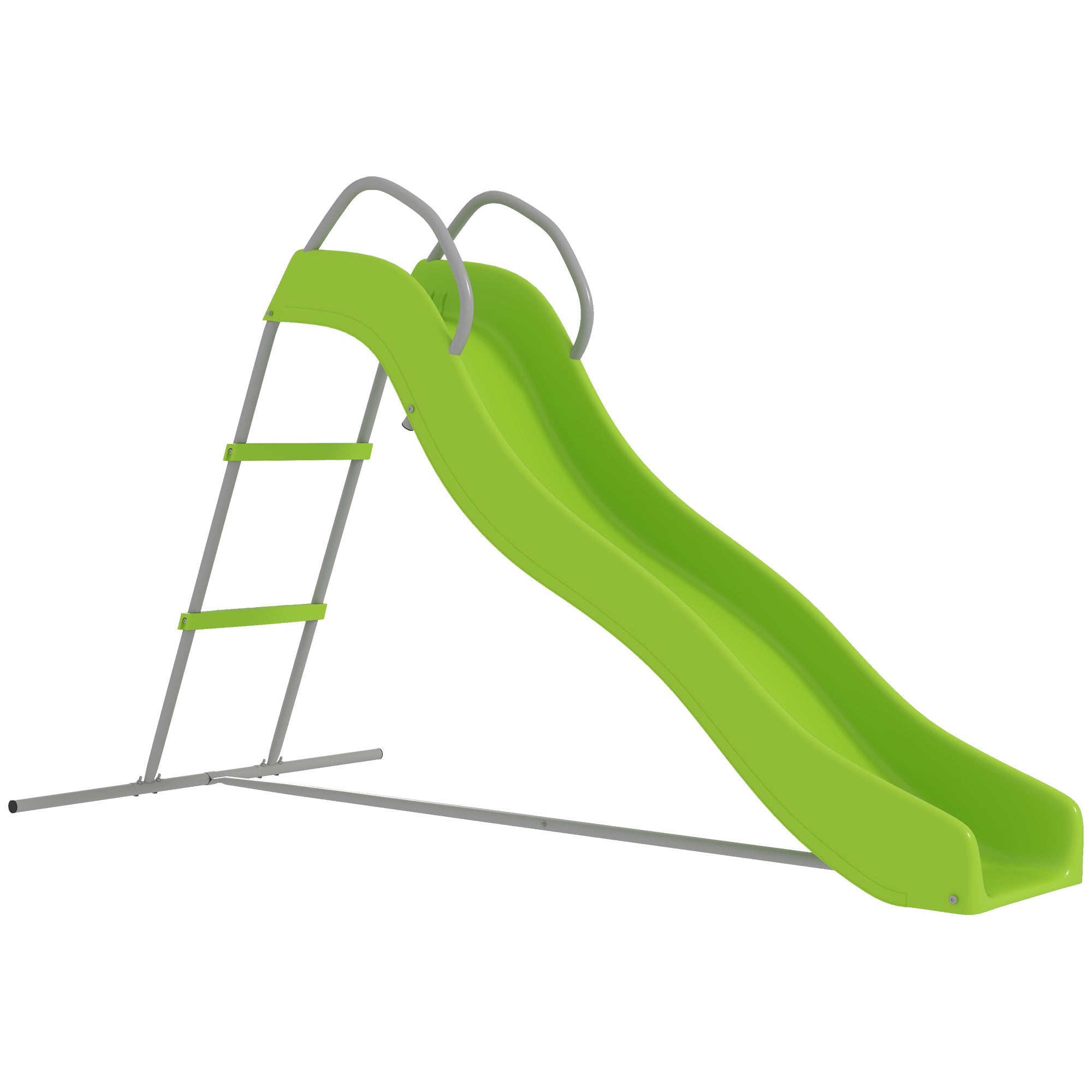 AIYAPLAY Freestanding Kids Slide with Climbing Ladder, Outdoor Playground Equipment for Children Ages 3-8 Years, Green 