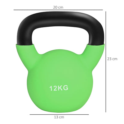 HOMCOM Soft Kettlebell, 12kg Kettle Bell with Non-Slip Handle for Home Gym Weight Lifting and Strength Training, Green 