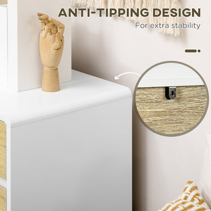HOMCOM Chest of Four Drawers - Wood-Effect/White 