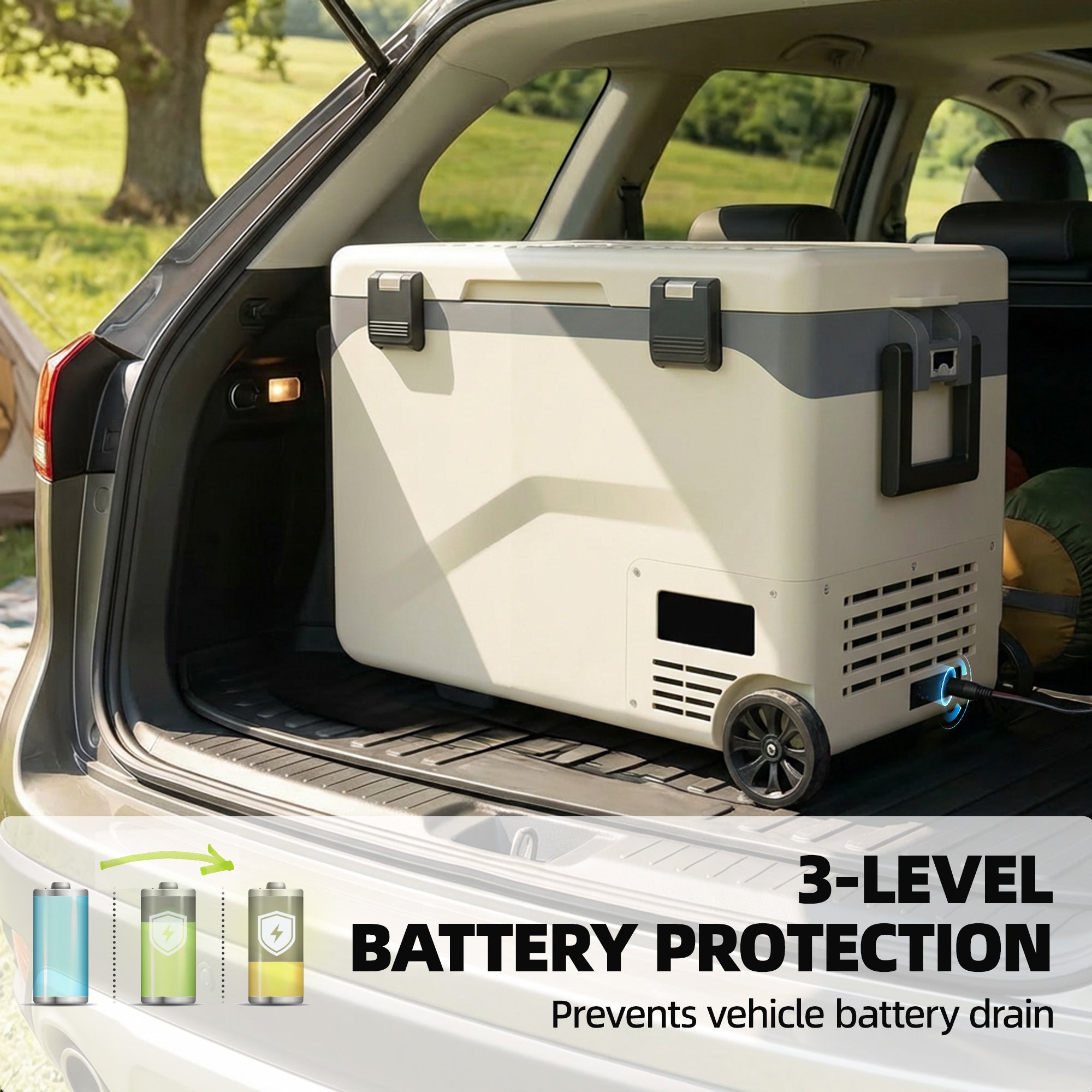 Outsunny 42.5L Compressor Car Fridge Freezer, Camping Refrigerator with App Control, 20℃-20℃ 