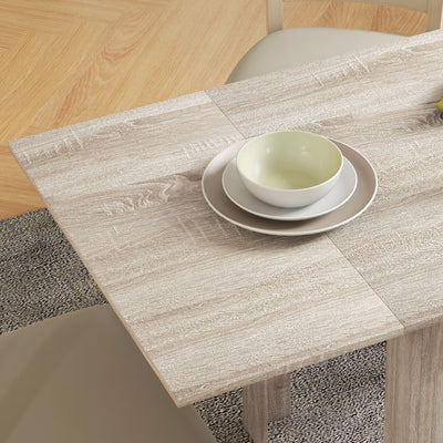 HOMCOM Four-Seater Drop Leaf Dining Table - Wood Effect 