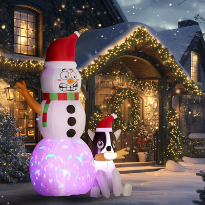 Outsunny 6.2ft Inflatable Santa with Dog Decoration 