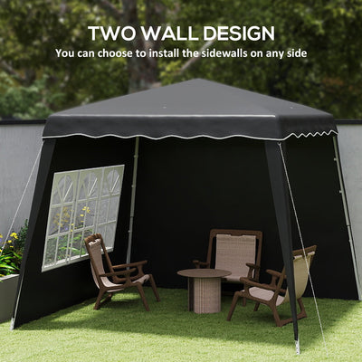 Outsunny 2.4 x 2.4m UV50+ Pop Up Gazebo - Black 