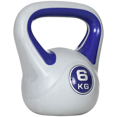 SPORTNOW Kettlebell, 6kg Kettle Bells with Handle for Home Gym Weight Lifting and Strength Training, Purple and Grey 