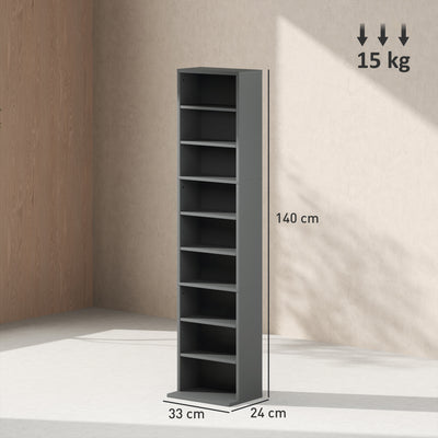 HOMCOM 260 Narrow CD Storage Unit - Grey 