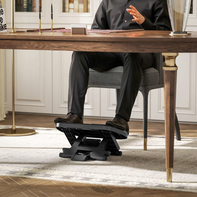 HOMCOM 0-30\'c2\'b0 Three-Height Under-Desk Support Footrest - Grey 