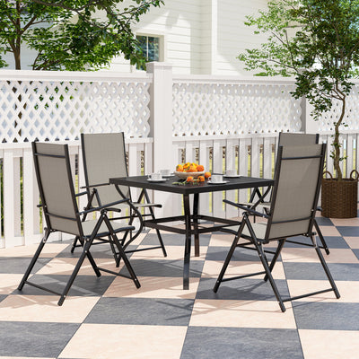 Outsunny Five-Piece Steel Frame Patio Set - Khaki/Black 