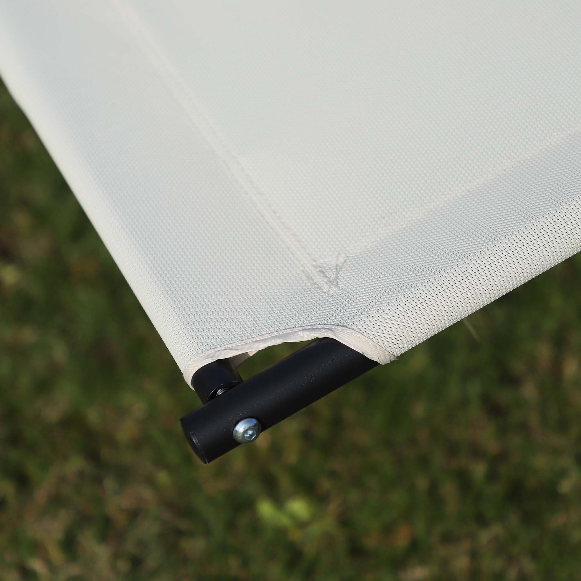 Outsunny Double Sun Lounger, Rocking Lounger Sunbed Daybed with Armrest and Headrest Pillow, for Two, For Outdoor Patio Garden, Cream White 