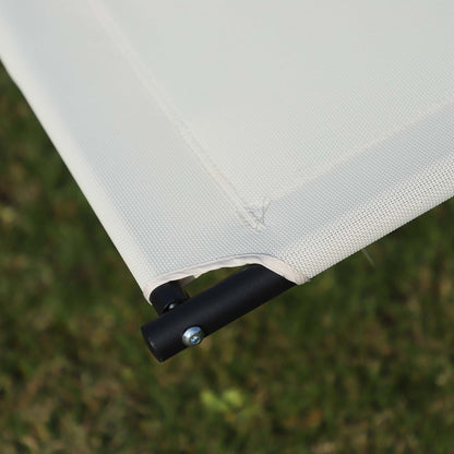 Outsunny Double Sun Lounger, Rocking Lounger Sunbed Daybed with Armrest and Headrest Pillow, for Two, For Outdoor Patio Garden, Cream White 