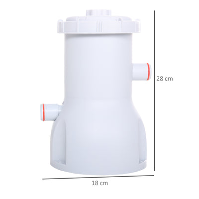 Outsunny Cartridge Filter Pump for 13'-15' Above Ground Pools, 800GPH (3028 LPH) Swimming Pool Filter Pump with Hose and Hose Clamps, White 