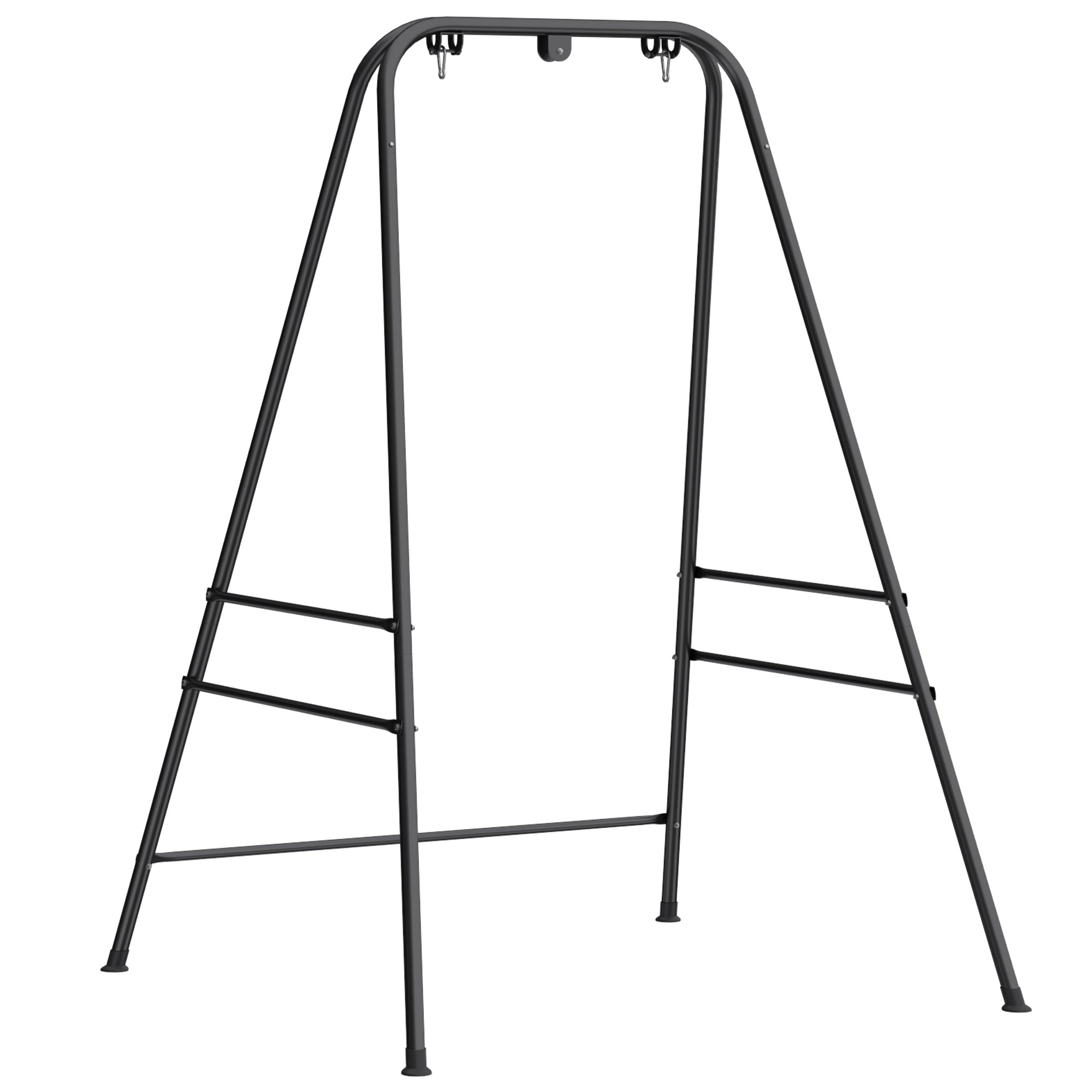 Outsunny Hammock Chair Stand Only, 150KG Load Capacity, for Indoor Outdoor, Black 