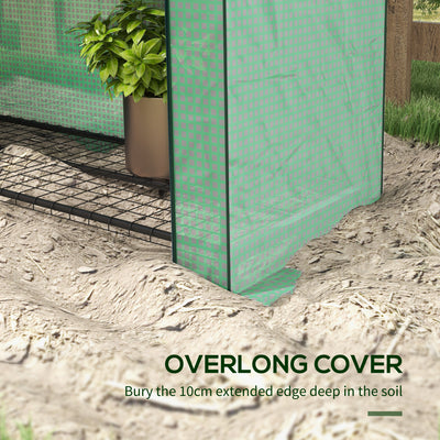 Outsunny 4 Tier Mini Greenhouse with Reinforced PE Cover, Portable Indoor Outdoor Green House with Roll-up Door and Wire Shelves, 170H x 120W x 50Dcm, Green 