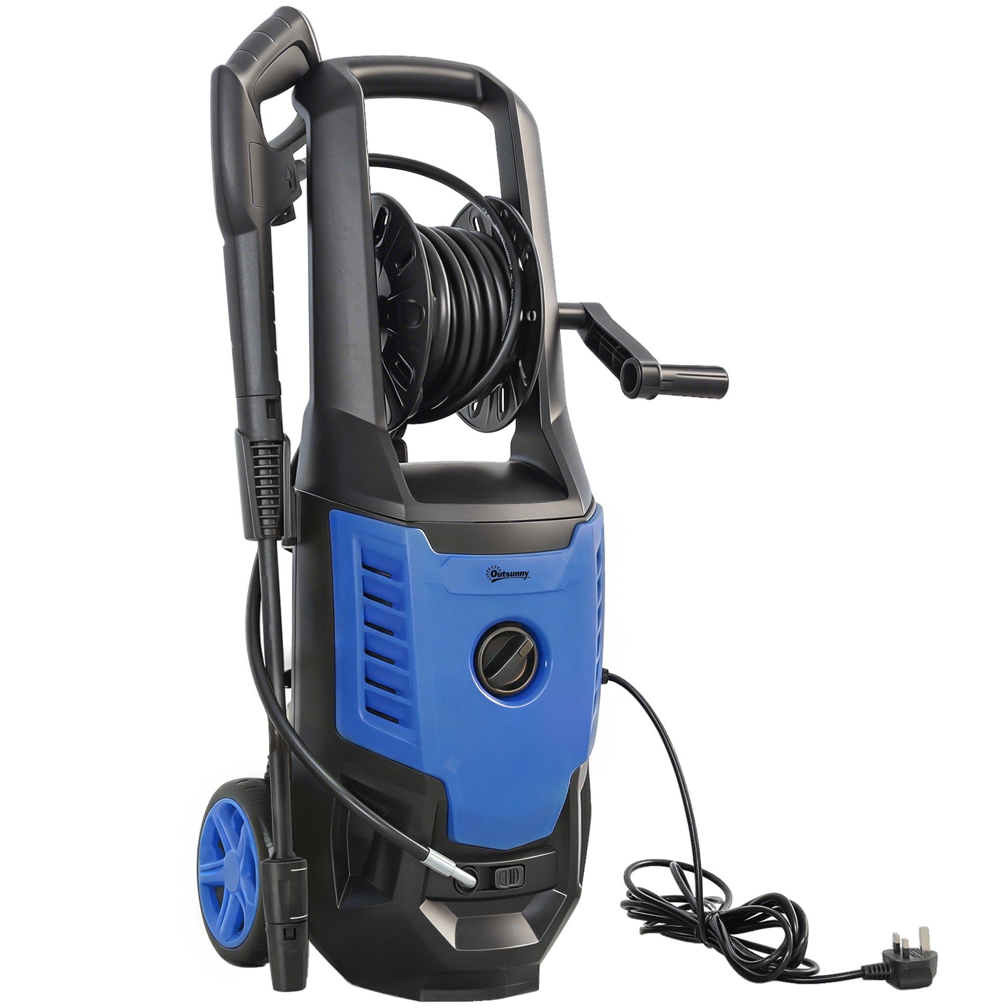 Outsunny 2200W High Pressure Washer, 170 Bar Pressure Washer with Adjustable Nozzle and 6M Hose, 32W x 32D x 80H cm Blue 