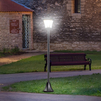 Outsunny Outdoor Garden Solar Post Lamp Sensor Dimmable LED Lantern Bollard Pathway 1.6M Tall – Black 