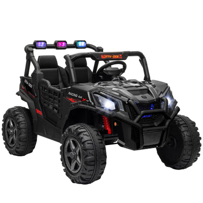 AIYAPLAY 24V 2 Seater Kids Electric Car with Remote Control, Suspension System,  Slow Start, 3 Speeds, for 3-8 Years, Black 