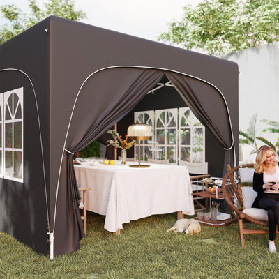 Outsunny 3 x 3m Pop-Up Gazebo Shelter, with Accessories - Black 