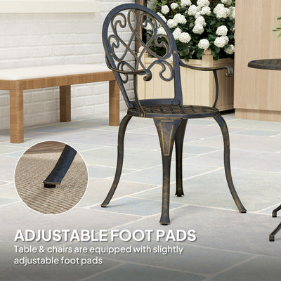 Outsunny Three-Piece Elegant Aluminium Garden Set - Bronze Tone 