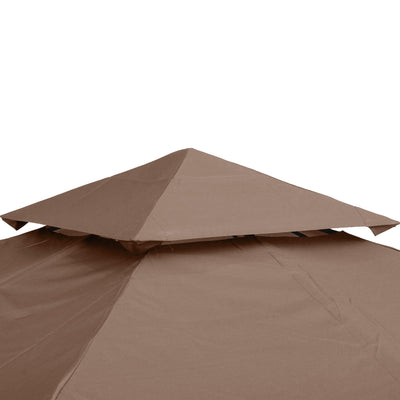 Outsunny 3x3 m Double-Tier Canopy Top Replacement-Coffee 