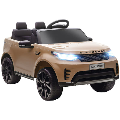 AIYAPLAY Land Rover Discovery Licensed 12V Kids Electric Car with Remote, 4 Wheel Suspension, Slow Start, Lights, Music, Khaki 