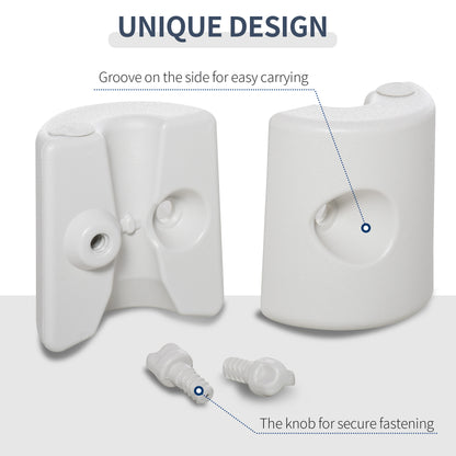 Outsunny 4 Pack 36 kg Gazebo Weights, Canopy Tent Weights with Rapid Clip, Gazebo Leg Weights Fill with Sand or Water, White 