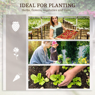 Outsunny 3 Tier Garden Planters with Trellis for Vine Climbing, Wooden Raised Beds, 95x95x110cm, Natural Tone 