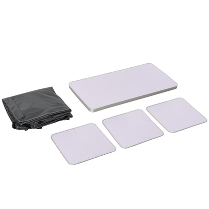 Outsunny Aluminum Camping Cupboard, Camping Kitchen Station Cook Table with 3-Shelf, Storage Organiser for BBQ Party Picnic 