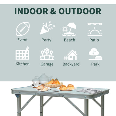 Outsunny Patio Foldable Picnic Table-Silver 