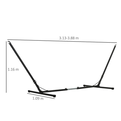 Outsunny 3.1–3.8m Adjustable Universal Hammock Stand Metal Frame Garden Camping Picnic Outdoor Patio Replacement – Stand Only 