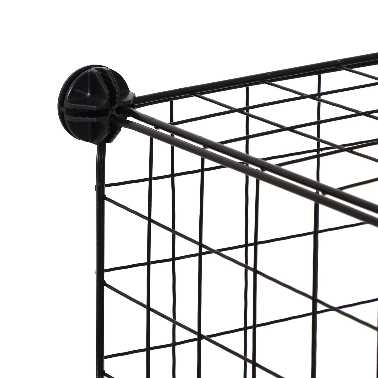 HOMCOM DIY 6 Cube Metal Wire Rack Interlocking Storage Cabinet Living Room Organiser Display Shelves Black 
