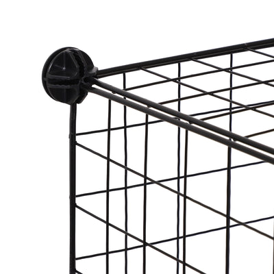 HOMCOM DIY 6 Cube Metal Wire Rack Interlocking Storage Cabinet Living Room Organiser Display Shelves Black 