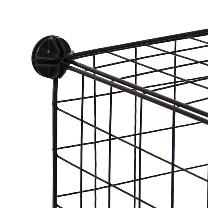 HOMCOM DIY 6 Cube Metal Wire Rack Interlocking Storage Cabinet Living Room Organiser Display Shelves Black 