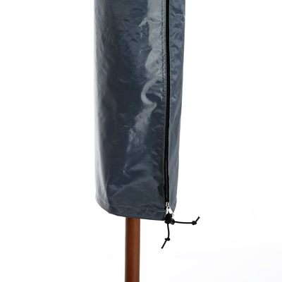 Outsunny Parasol Cover, Cantilever Umbrella Cover, Banana Umbrella Cover with Zipper for Outdoor Garden, Patio, Grey 