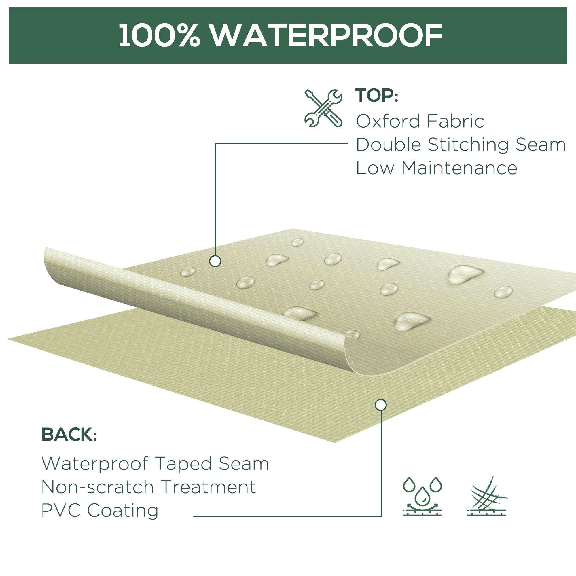 Outsunny 600D Oxford Cloth Waterproof Furniture Cover Wicker Chairs Garden Patio Rattan Seat Outdoor Protector L70*W90*H115cm 