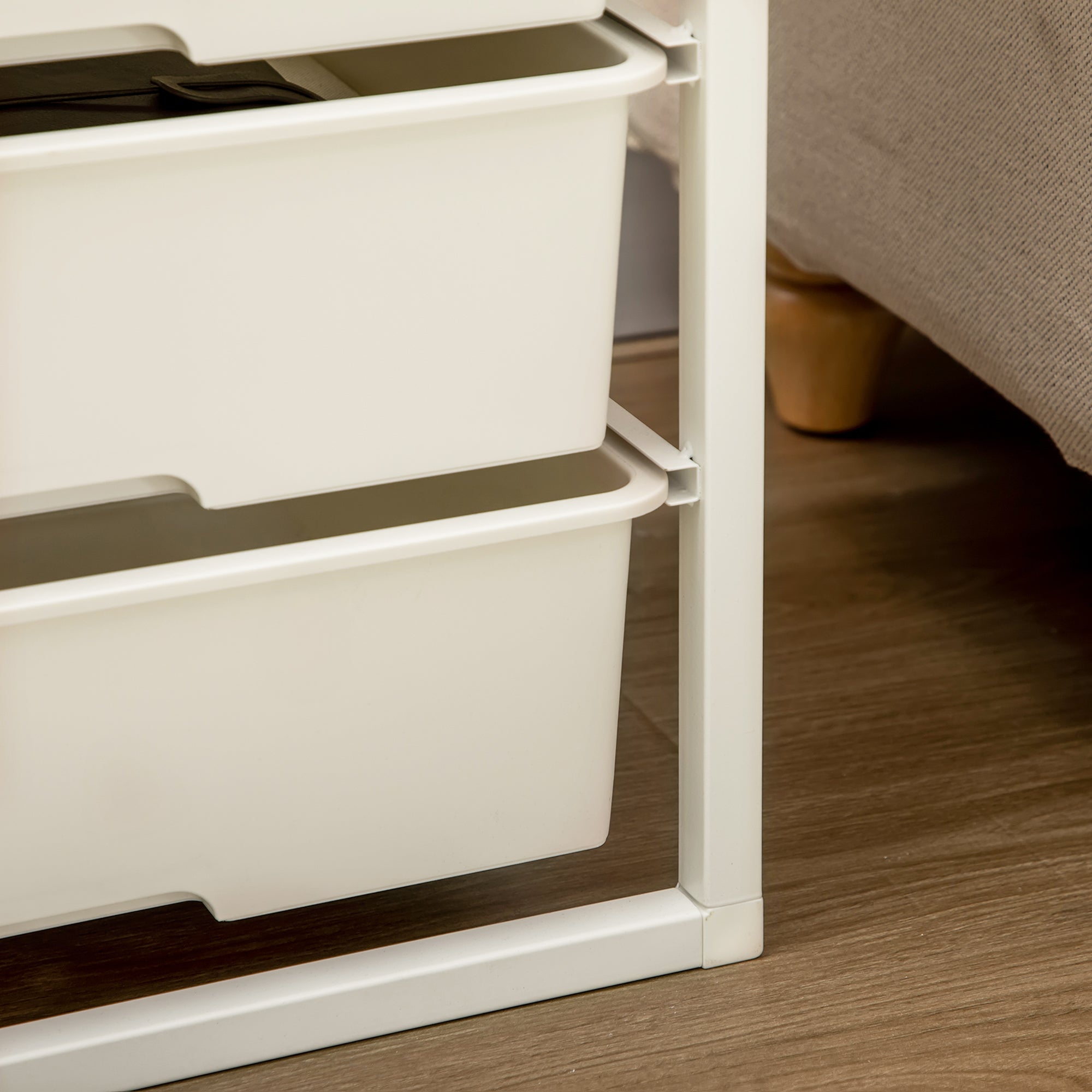 HOMCOM Bedroom Chest of Drawers, 6-Drawer Dresser, Tall Storage Drawer Unit with Steel Frame for Living Room, White 