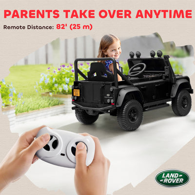 AIYAPLAY Kids Ride On Car with Remote Control, Music, Horn, 4 Spring Suspension Wheels, LED Lights for 3-5 Years Old, Black 